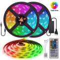 Waterproof 16.4ft Light Strip Color Changing RGB LED Strip Lights with Remote Control for Home Lighting Kitchen Bed